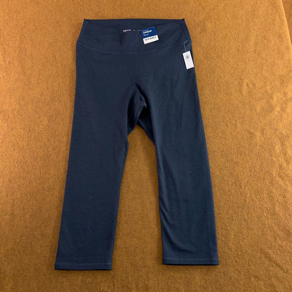 Old Navy Womens XL Tall Navy CloudComfy Extra High-Rise Crop Leggings NWT